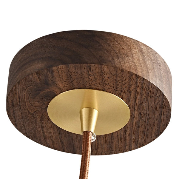 Thehouselights-French Sculpture Glass Pendant Lighting-Pendant-Walnut-