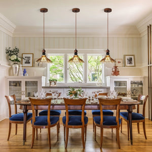 Thehouselights-French Striped Glass Pendant Lighting-Pendant-1-Light-