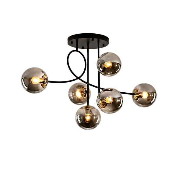 Thehouselights-Geometric Modo Bubble Glass Chandelier-Chandelier-Black-
