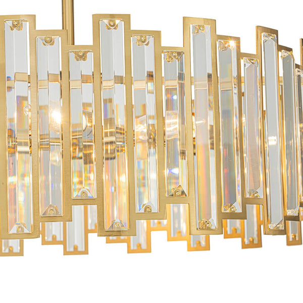 Thehouselights - Glam Modern Brass Crystal Chandelier - Chandelier - Brass - 