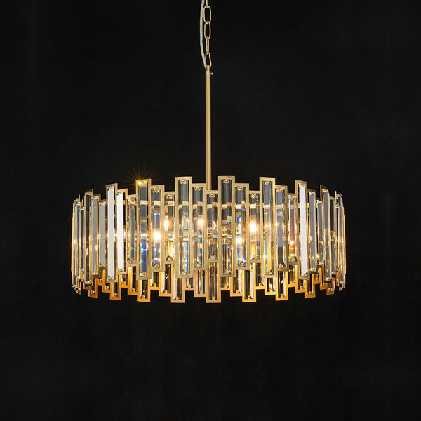 Thehouselights - Glam Modern Brass Crystal Chandelier - Chandelier - Brass - 