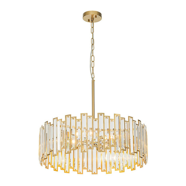 Thehouselights - Glam Modern Brass Crystal Chandelier - Chandelier - Brass - 