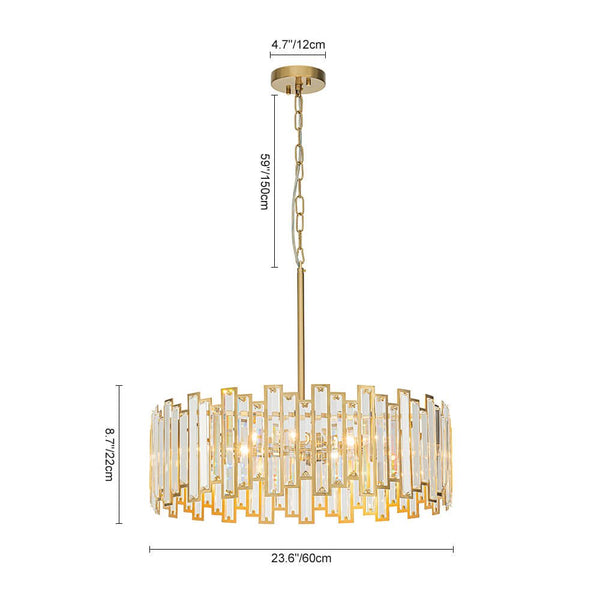 Thehouselights - Glam Modern Brass Crystal Chandelier - Chandelier - Brass - 