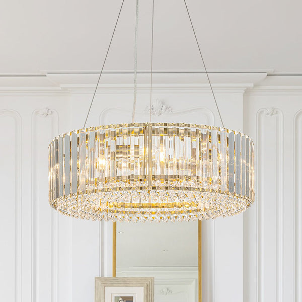 Thehouselights - Glam Modern Round Crystal Chandelier - Chandelier - Brass - 