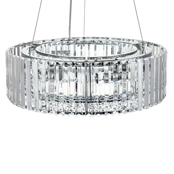 Thehouselights-Glam Modern Round Crystal Chandelier-Chandelier-Chrome-