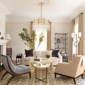 Thehouselights - Glass Crystal Teardrop Tiered Chandelier - Chandelier - 6 - Light - 