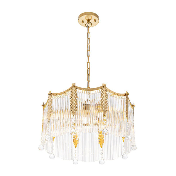 Thehouselights - Glass Crystal Teardrop Tiered Chandelier - Chandelier - 9 - Light - 