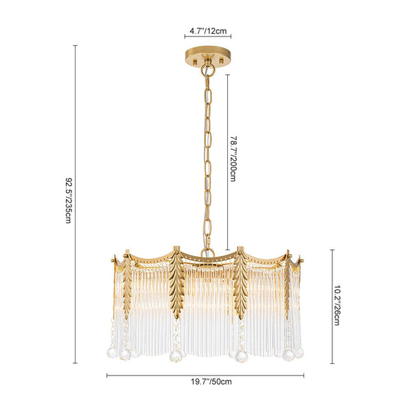 Thehouselights - Glass Crystal Teardrop Tiered Chandelier - Chandelier - 9 - Light - 