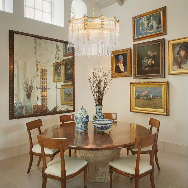 Thehouselights - Glass Crystal Teardrop Tiered Chandelier - Chandelier - 9 - Light - 