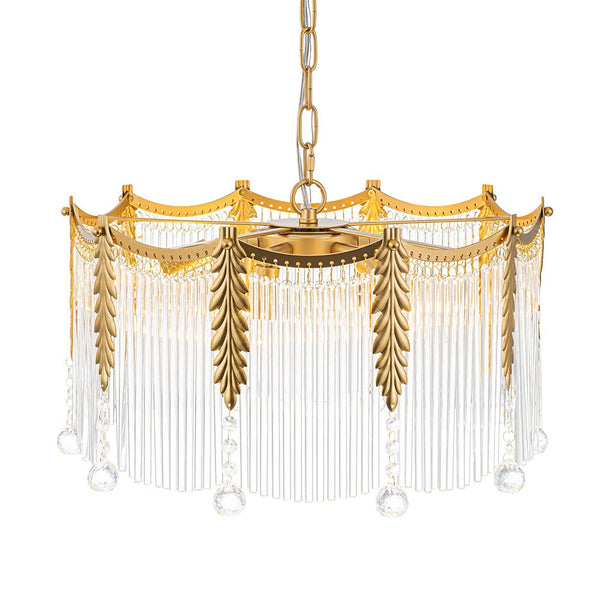 Thehouselights - Glass Crystal Teardrop Tiered Chandelier - Chandelier - 9 - Light - 