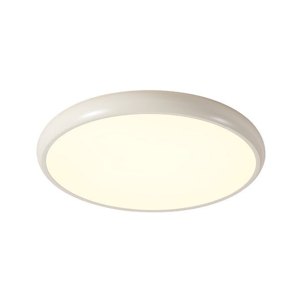 Thehouselights - Glossy Wood LED Flush Mount - Ceiling Light - Cool White - White