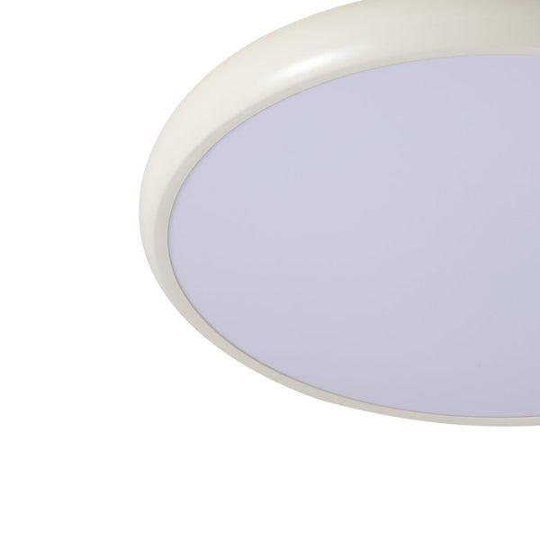 Thehouselights - Glossy Wood LED Flush Mount - Ceiling Light - Cool White - White