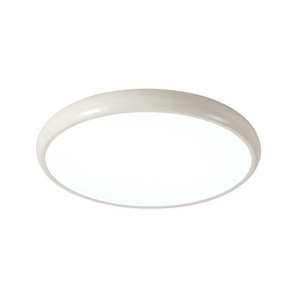 Thehouselights - Glossy Wood LED Flush Mount - Ceiling Light - Cool White - White
