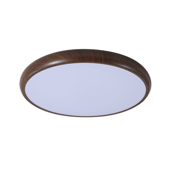 Thehouselights-Glossy Wood LED Flush Mount-Ceiling Light-Cool White-White