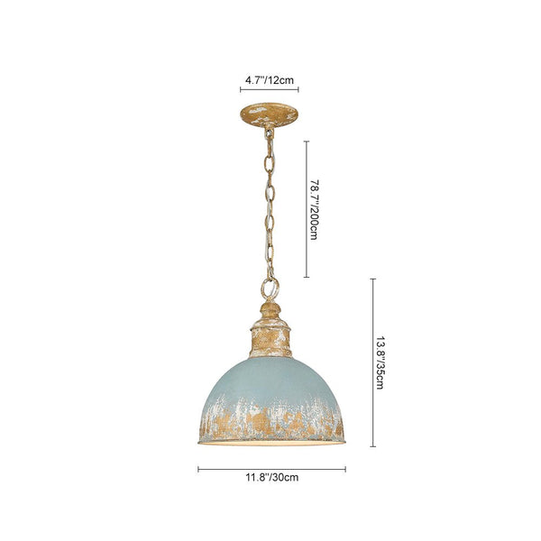 Thehouselights - Handcrafted Blue Dome Pendant Lighting - Pendant - Blue - 