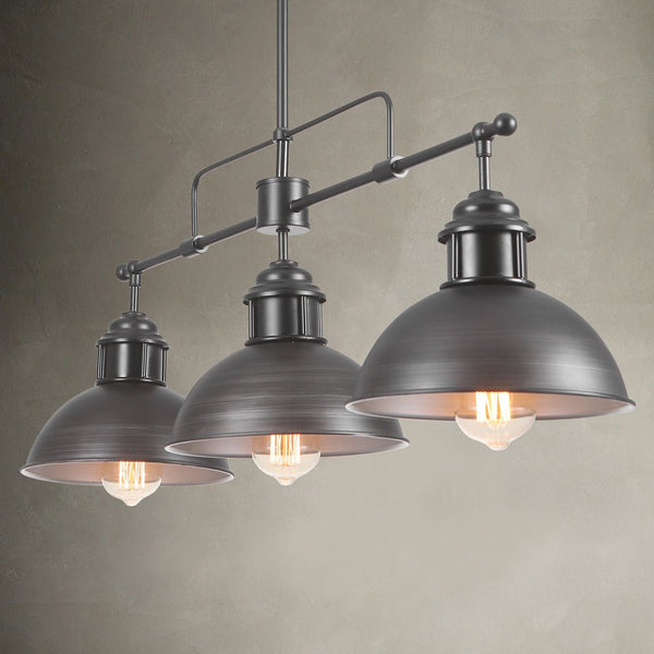 Thehouselights - Industrial 3 - Light Bar Dome Pendant Light - Pendant - Antiqued Silver - 