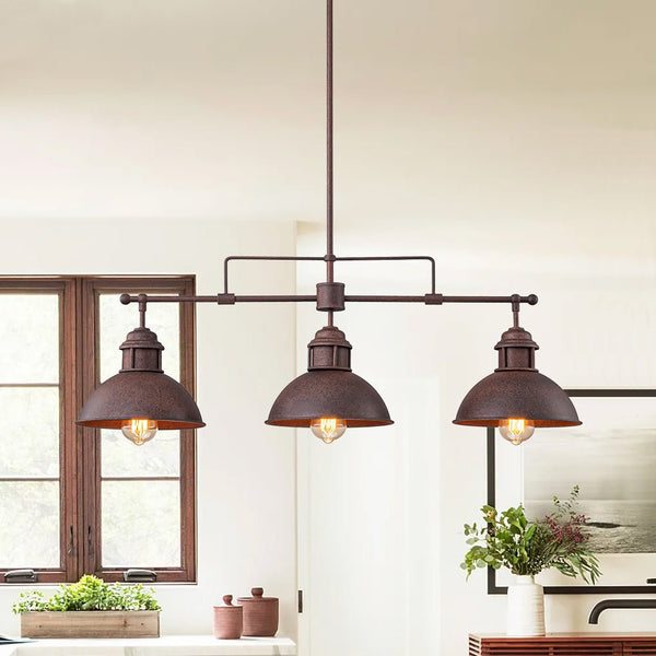 Thehouselights - Industrial 3 - Light Bar Dome Pendant Light - Pendant - Antiqued Silver - 