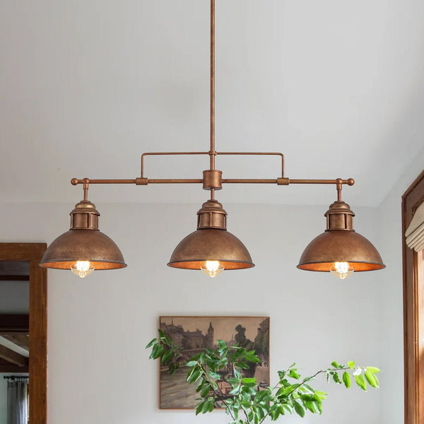 Thehouselights - Industrial 3 - Light Bar Dome Pendant Light - Pendant - Dark Copper - 