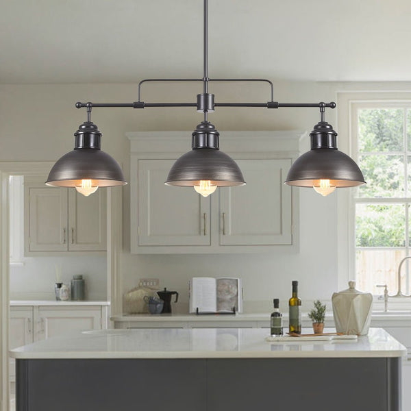 Thehouselights - Industrial 3 - Light Bar Dome Pendant Light - Pendant - Oil Rubbed Bronze - 