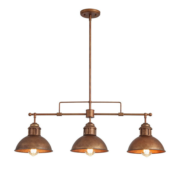 Thehouselights - Industrial 3 - Light Bar Dome Pendant Light - Pendant - Rusty Bronze - 