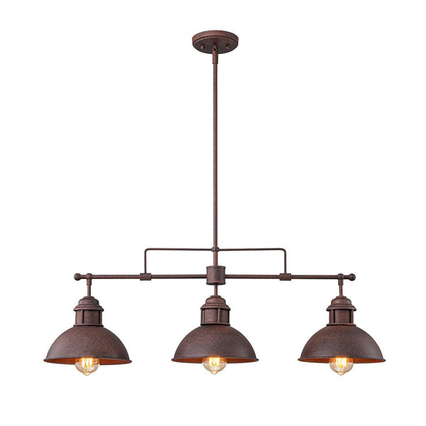 Thehouselights - Industrial 3 - Light Bar Dome Pendant Light - Pendant - Rusty Bronze - 