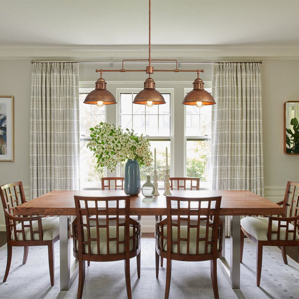 Thehouselights - Industrial 3 - Light Bar Dome Pendant Light - Pendant - Rusty Bronze - 