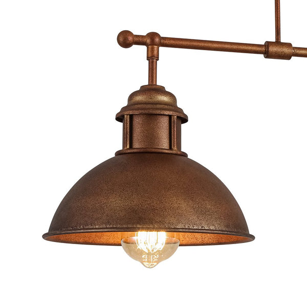 Thehouselights - Industrial 3 - Light Bar Dome Pendant Light - Pendant - Rusty Bronze - 