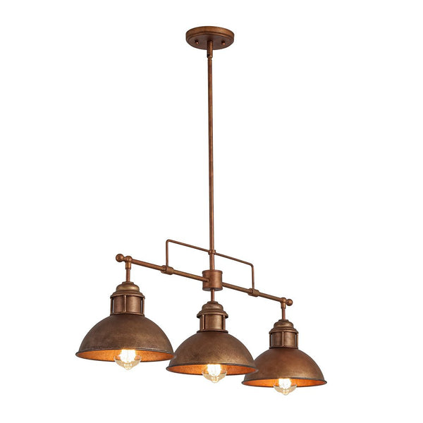 Thehouselights - Industrial 3 - Light Bar Dome Pendant Light - Pendant - Rusty Bronze - 