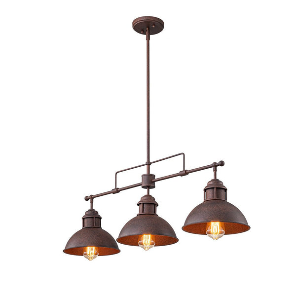Thehouselights - Industrial 3 - Light Bar Dome Pendant Light - Pendant - Rusty Bronze - 