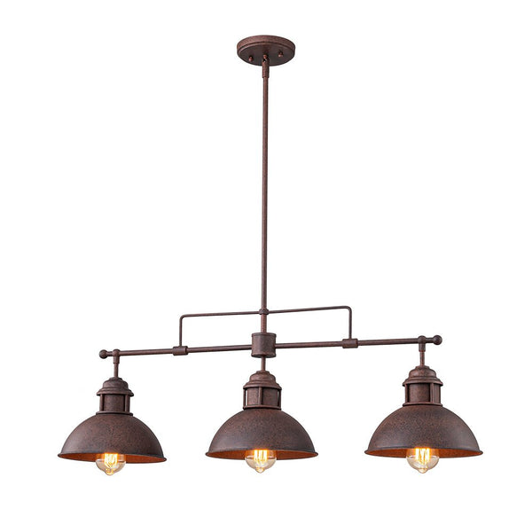Thehouselights - Industrial 3 - Light Bar Dome Pendant Light - Pendant - Rusty Bronze - 