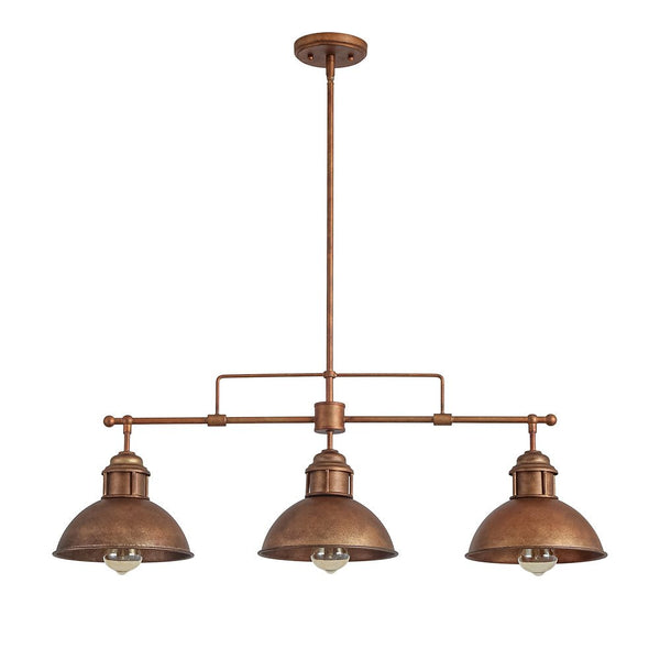 Thehouselights - Industrial 3 - Light Bar Dome Pendant Light - Pendant - Rusty Bronze - 