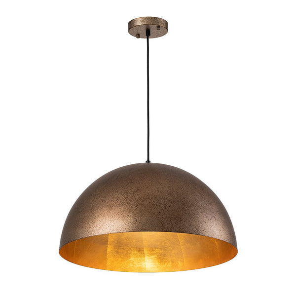 Thehouselights-Industrial Antique Brass Metal Dome Pendant Light-Pendant-Antique Brass-