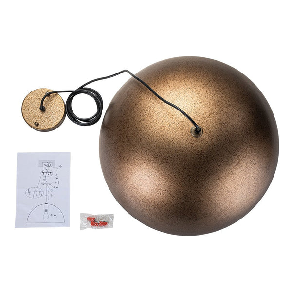 Thehouselights-Industrial Antique Brass Metal Dome Pendant Light-Pendant-Antique Brass-