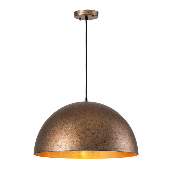 Thehouselights-Industrial Antique Brass Metal Dome Pendant Light-Pendant-Antique Brass-