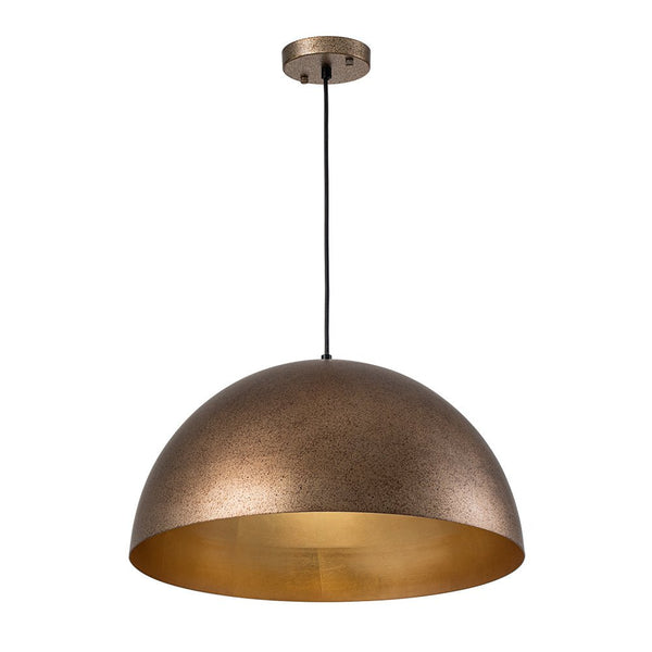 Thehouselights-Industrial Antique Brass Metal Dome Pendant Light-Pendant-Antique Brass-