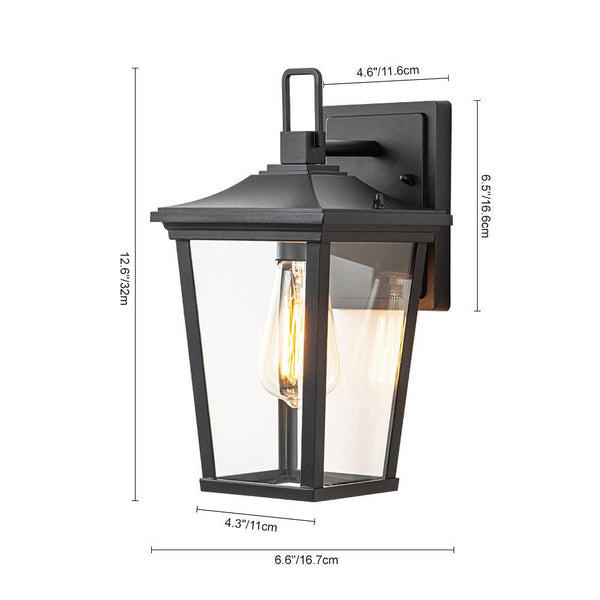 Thehouselights-IP20 Clear Glass Lantern Outdoor Wall Sconce-Wall Lights-1 Pack-