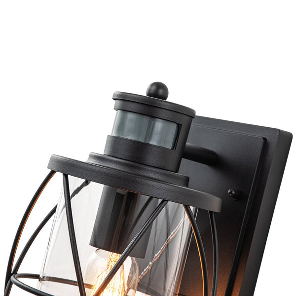 Thehouselights-IP20 Lantern Cylinder Glass Cage Outdoor Wall Sconce-Wall Lights-1 Pack-