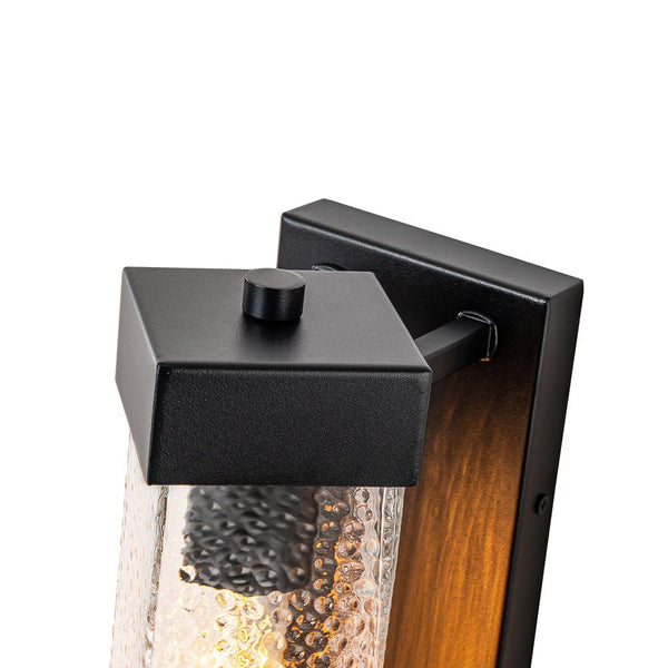 Thehouselights-IP23 Cuboid Ripple Glass Outdoor Wall Sconce-Wall Lights-1 Pack-