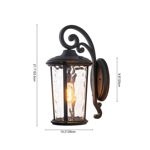 Thehouselights - IP23 Glass Lantern Outdoor Wall Sconce - Wall Lights - 1 Pack - 