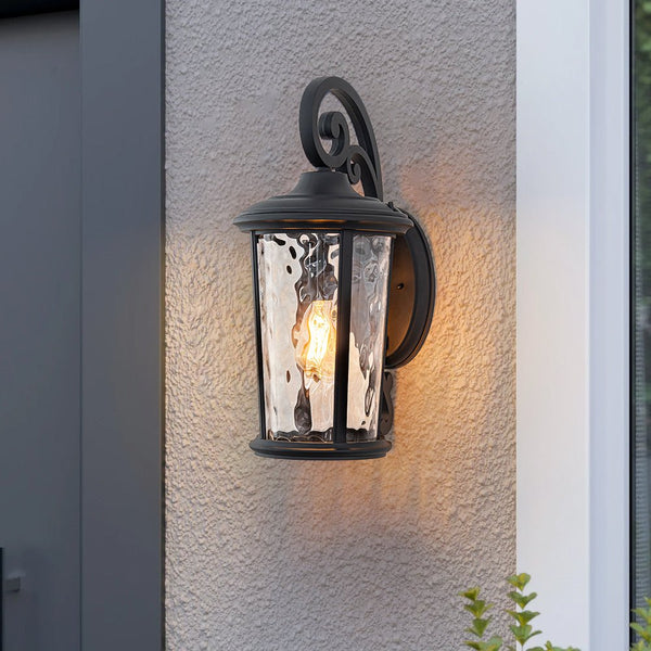 Thehouselights - IP23 Glass Lantern Outdoor Wall Sconce - Wall Lights - 1 Pack - 