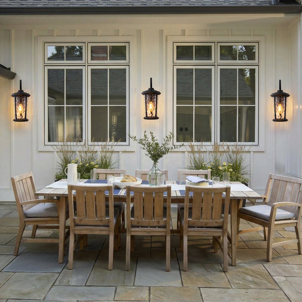 Thehouselights - IP23 Glass Lantern Outdoor Wall Sconce - Wall Lights - 1 Pack - 