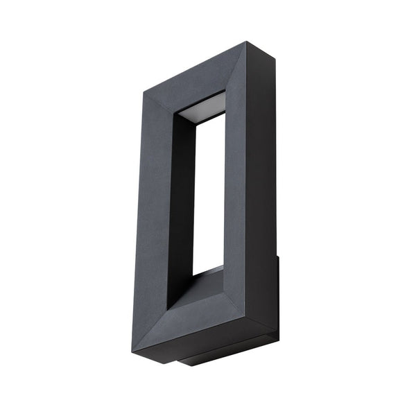 Thehouselights-IP23 LED Rectangle Black Outdoor Wall Sconce-Wall Lights-1 Pack-