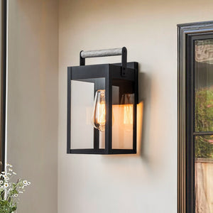 Thehouselights-IP43 Lantern Glass Outdoor Wall Sconce-Wall Lights-1 Pack-