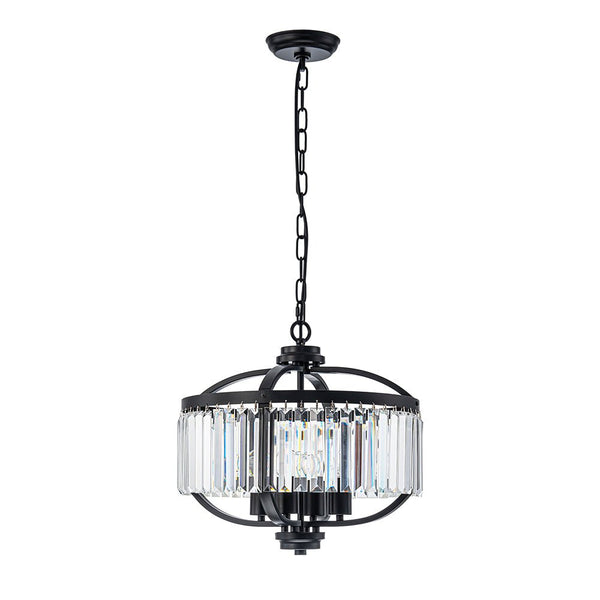 Thehouselights - Lantern Geometric Crystal Chandelier - Chandelier - Black - 