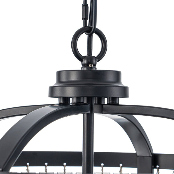 Thehouselights - Lantern Geometric Crystal Chandelier - Chandelier - Black - 