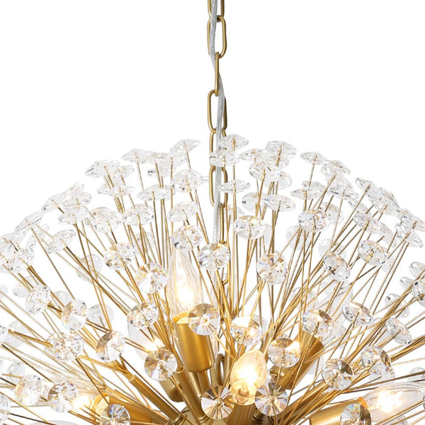 Thehouselights - Large Luxe Crystal Dandelion Dimmable Starburst Sphere Chandelier - Chandelier - Black - 12 - Light