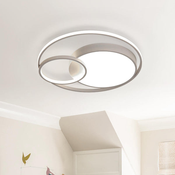 Thehouselights-LED Circular Round Flush Mount Ceiling Light-Ceiling Light-Cool White-White