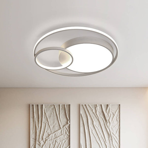 Thehouselights-LED Circular Round Flush Mount Ceiling Light-Ceiling Light-Warm White-Black