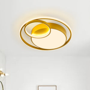 Thehouselights-LED Circular Round Flush Mount Ceiling Light-Ceiling Light-Warm White-Gold