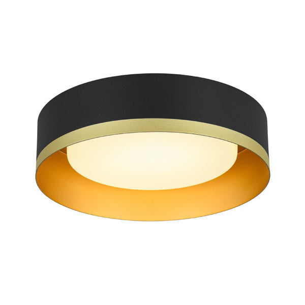 Thehouselights - LED Drum Flush Mount with Milky Glass Shade - Ceiling Light - 35 cm. - 